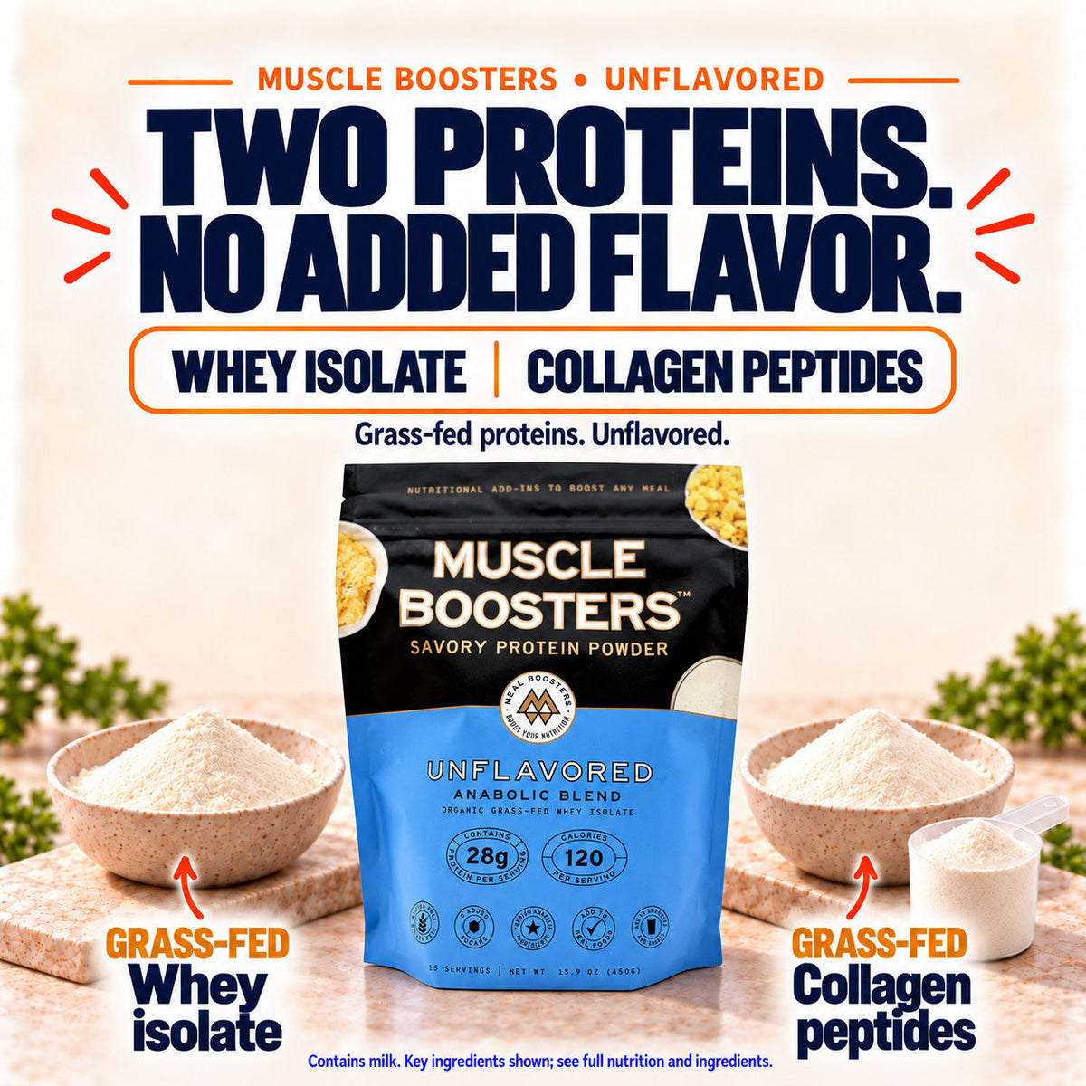 Meal Boosters Muscle Boosters Unflavored Protein (Whey Isolate + Collagen) – alternate view 5