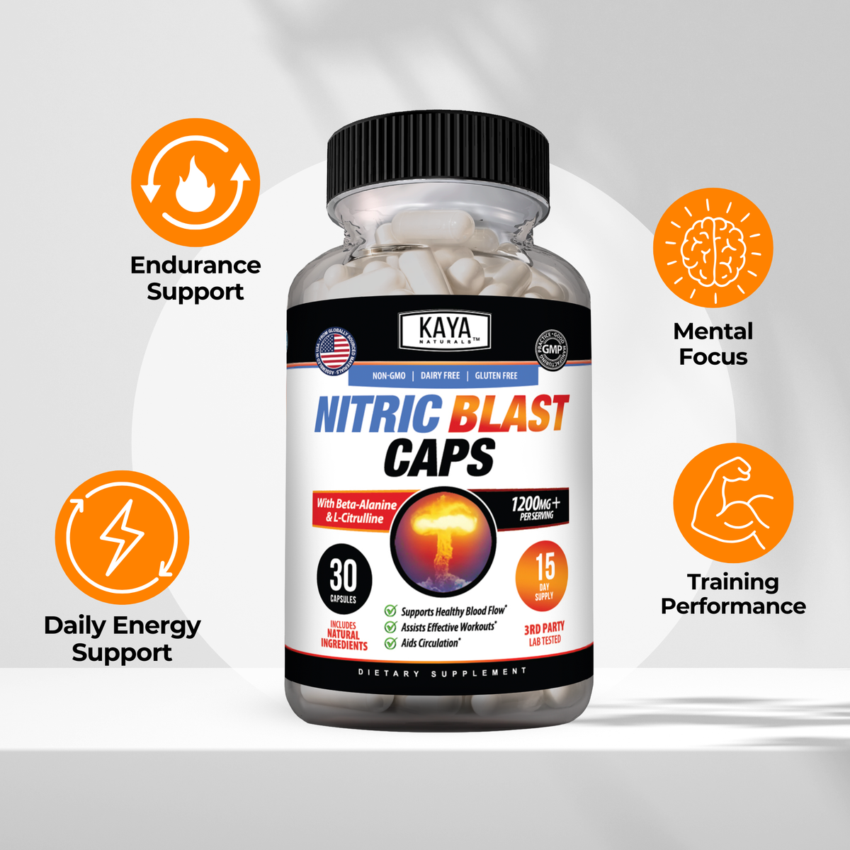 Kaya Naturals Nitric Blast - Pre-workout Capsules – alternate view 4