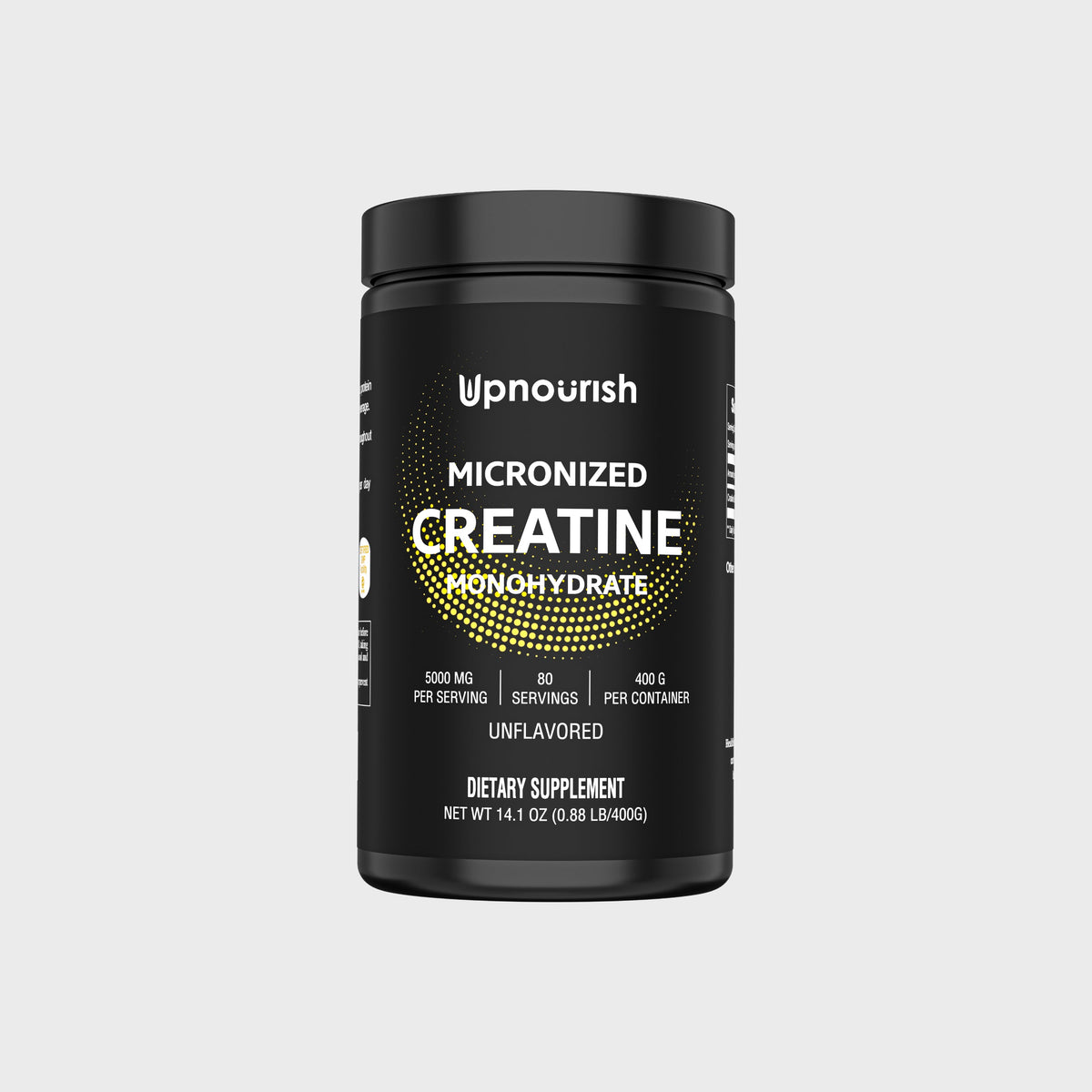 UpNourish Micronized Creatine Monohydrate (400g) – front product view