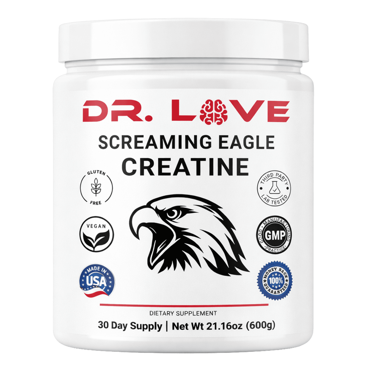 Dr. Love's Creatine Monohydrate (600g) – front product view