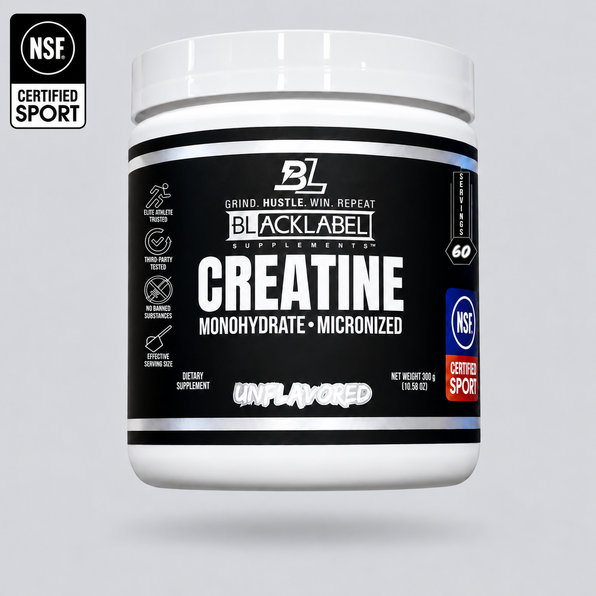 BLACKLABEL Creatine Monohydrate Powder – front product view