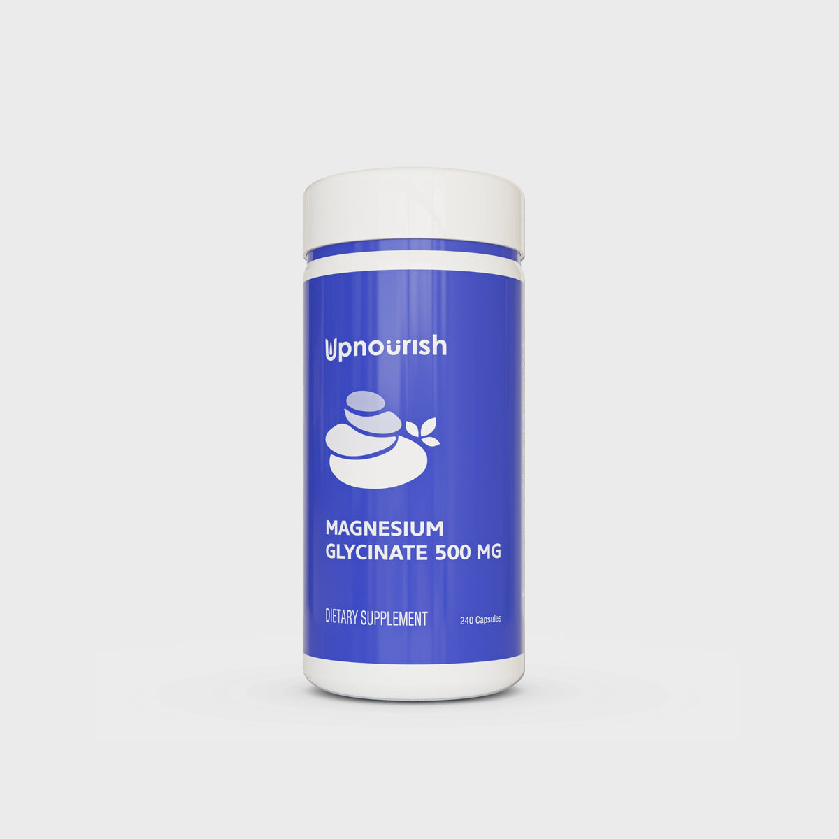 UpNourish Magnesium Glycinate 500mg Capsules – front product view