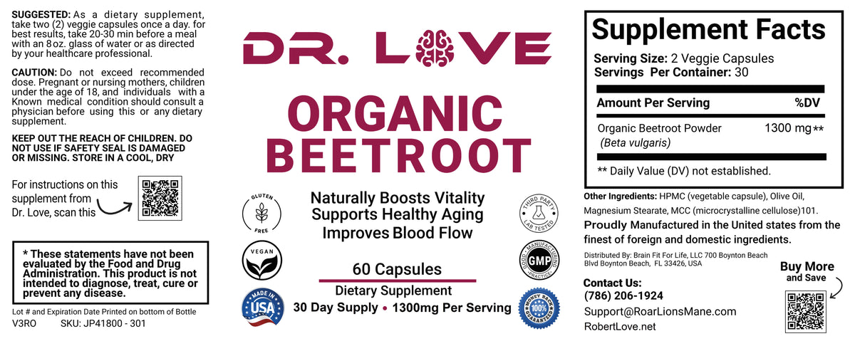 Dr. Love's Organic Beetroot - 1300mg – alternate view 4