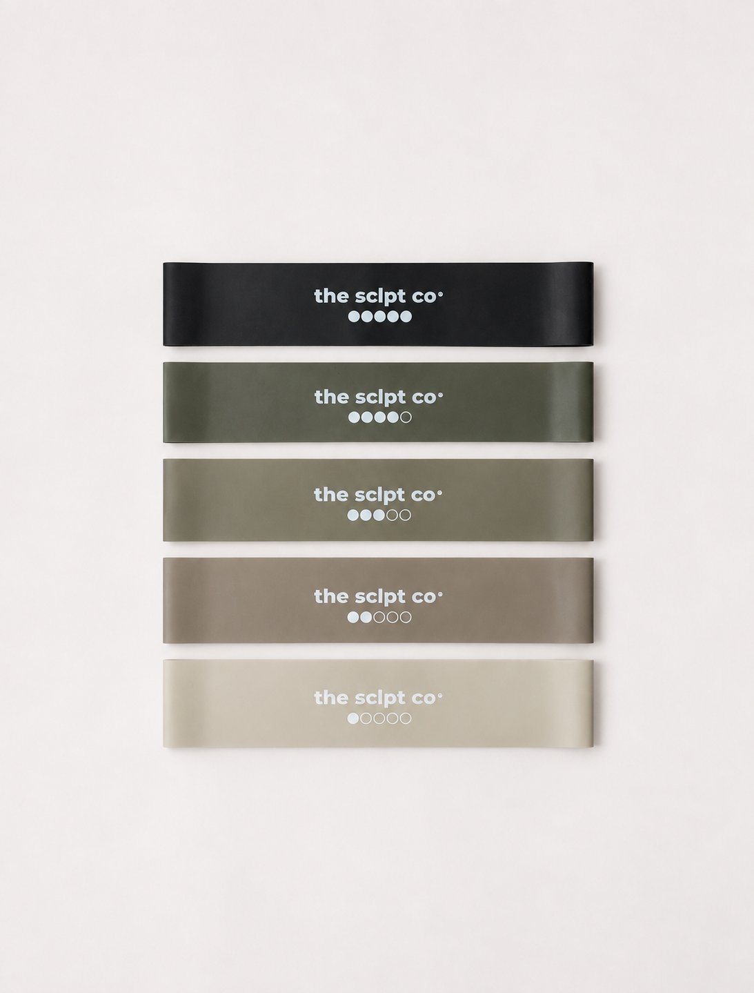 The Sclpt Co 5-Piece Resistance Loop Band Set – front product view