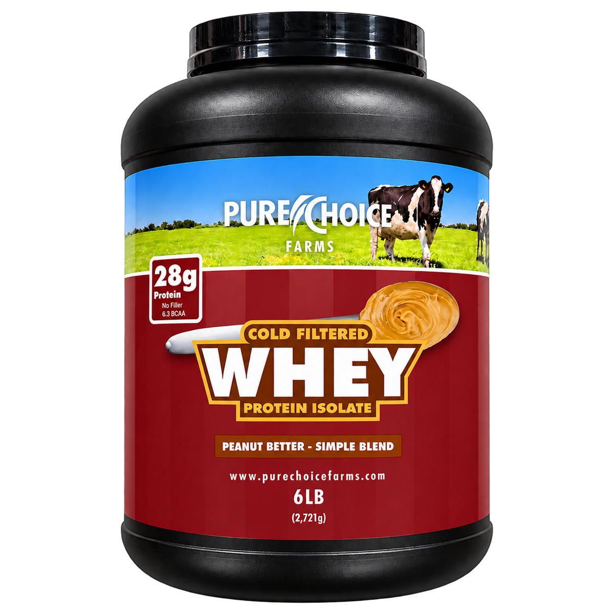 Pure Choice Farms Whey Protein Isolate Peanut Better – front product view