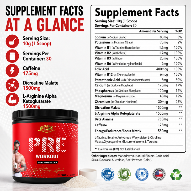 FGA Fitness Pre-Workout – Watermelon – alternate view 3