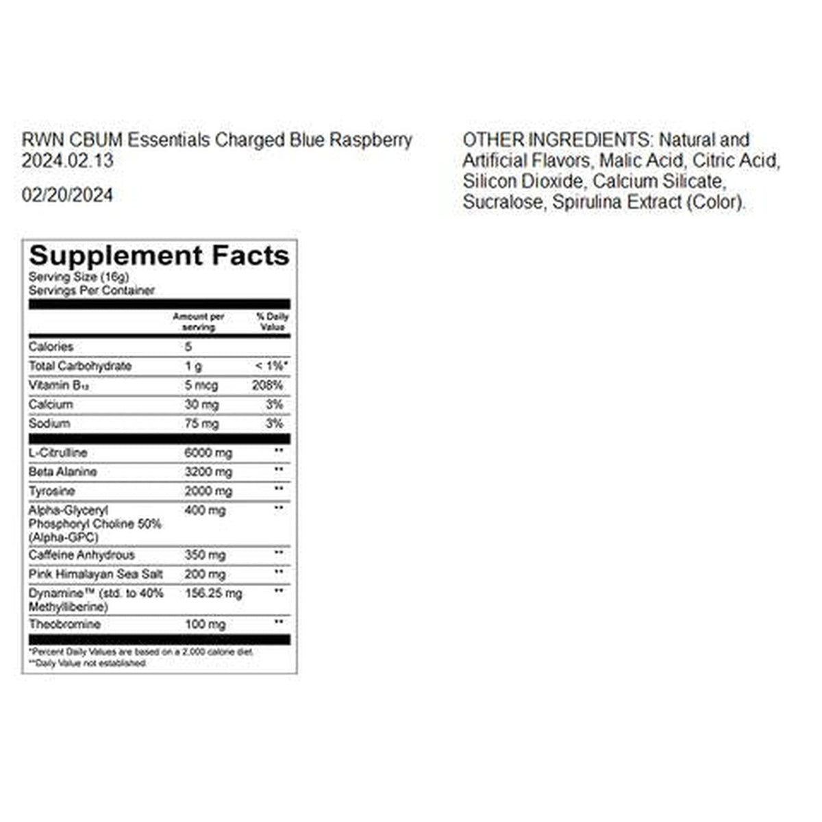 Raw Nutrition CBUM Essential Charged Pre-Workout – alternate view 2