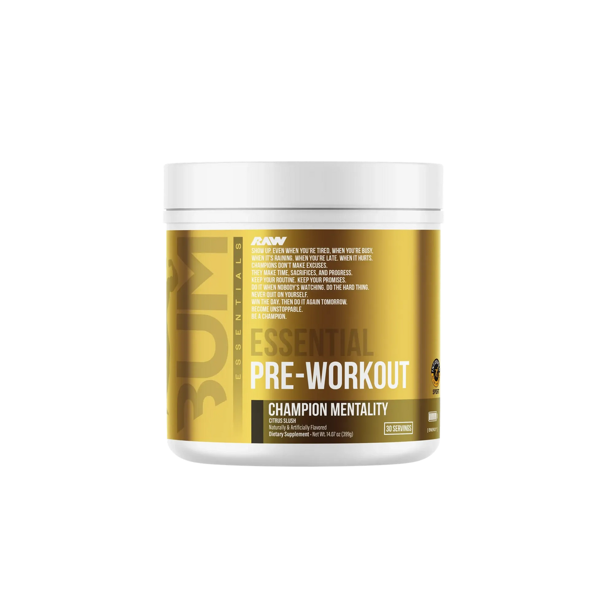 Raw Nutrition CBUM Essential Pre-Workout – front product view