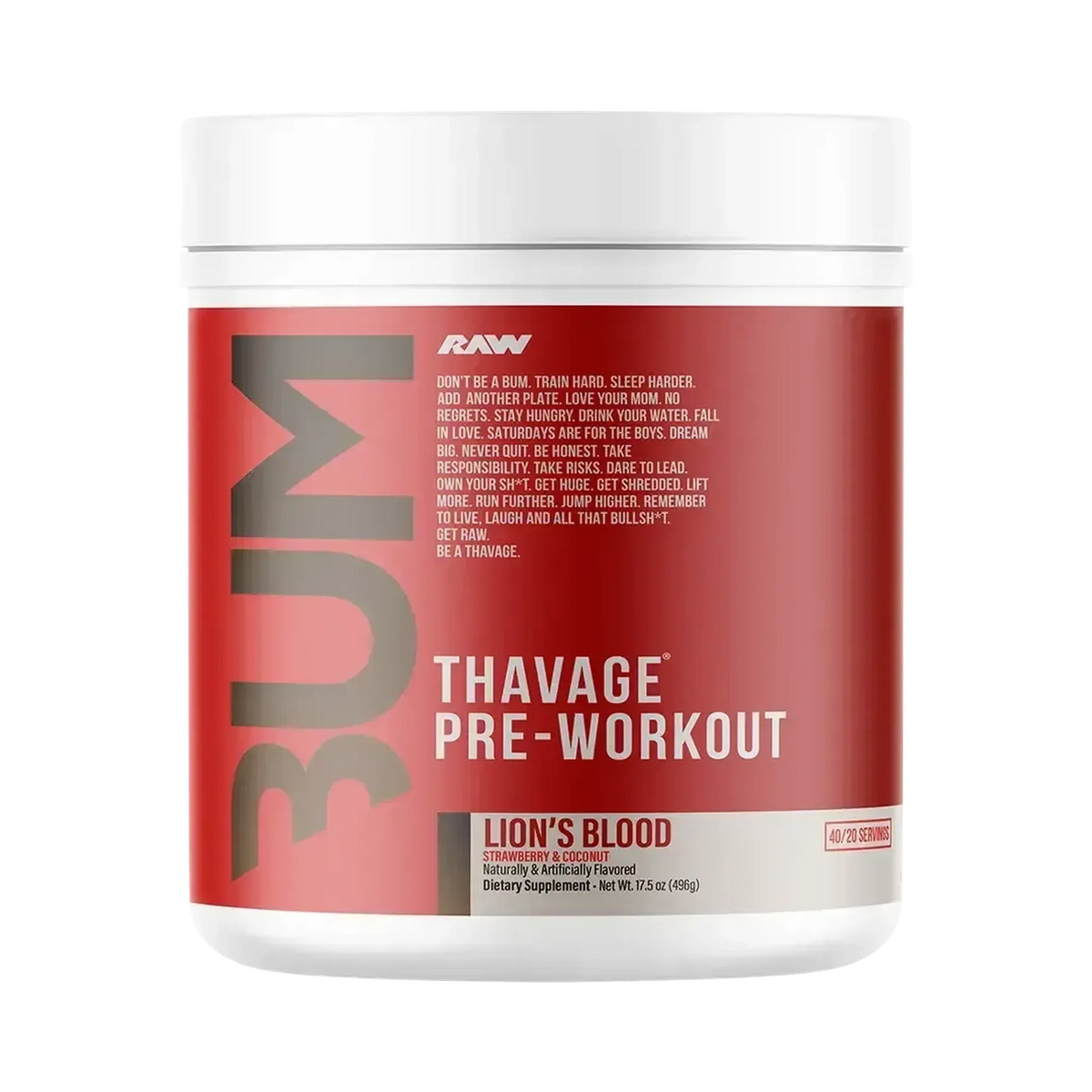 Raw Nutrition CBUM Series Thavage Pre-Workout – alternate view 3