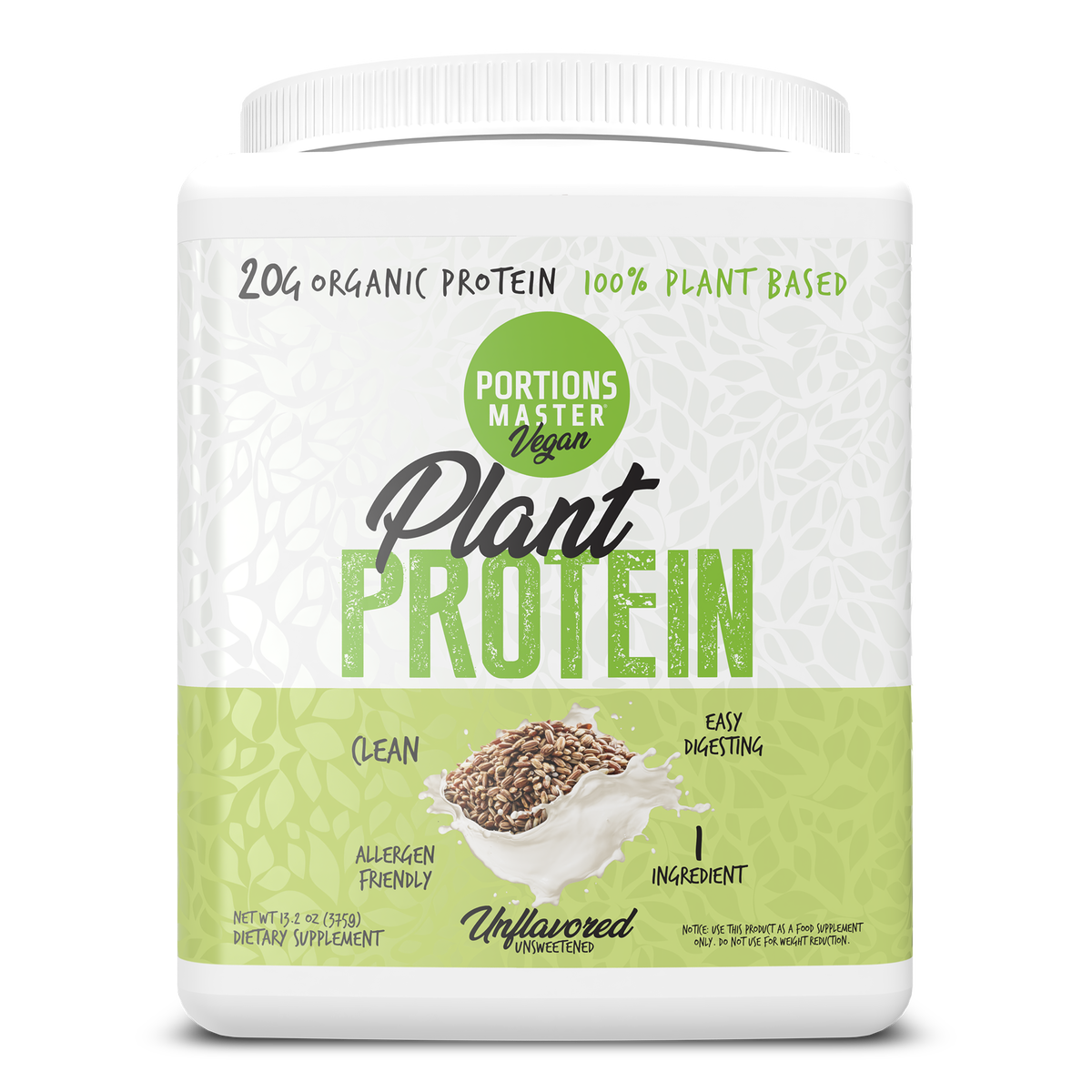 Portions Master Plant Protein Unflavored – front product view