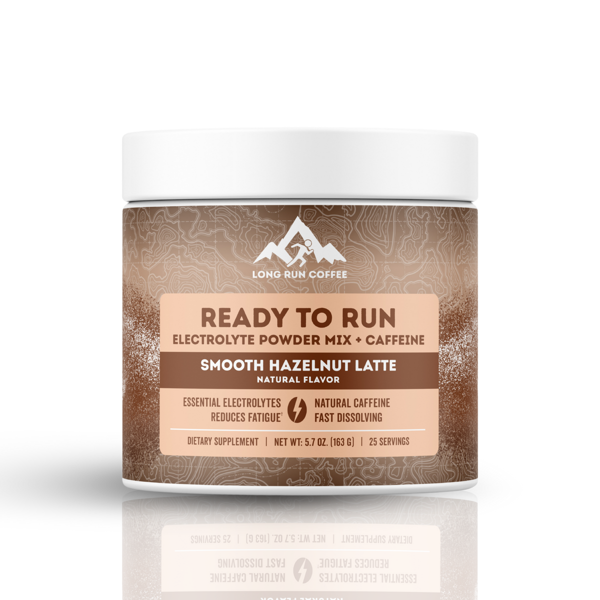 Long Run Co. Electrolytes + Caffeine – Hazelnut Latte – front product view