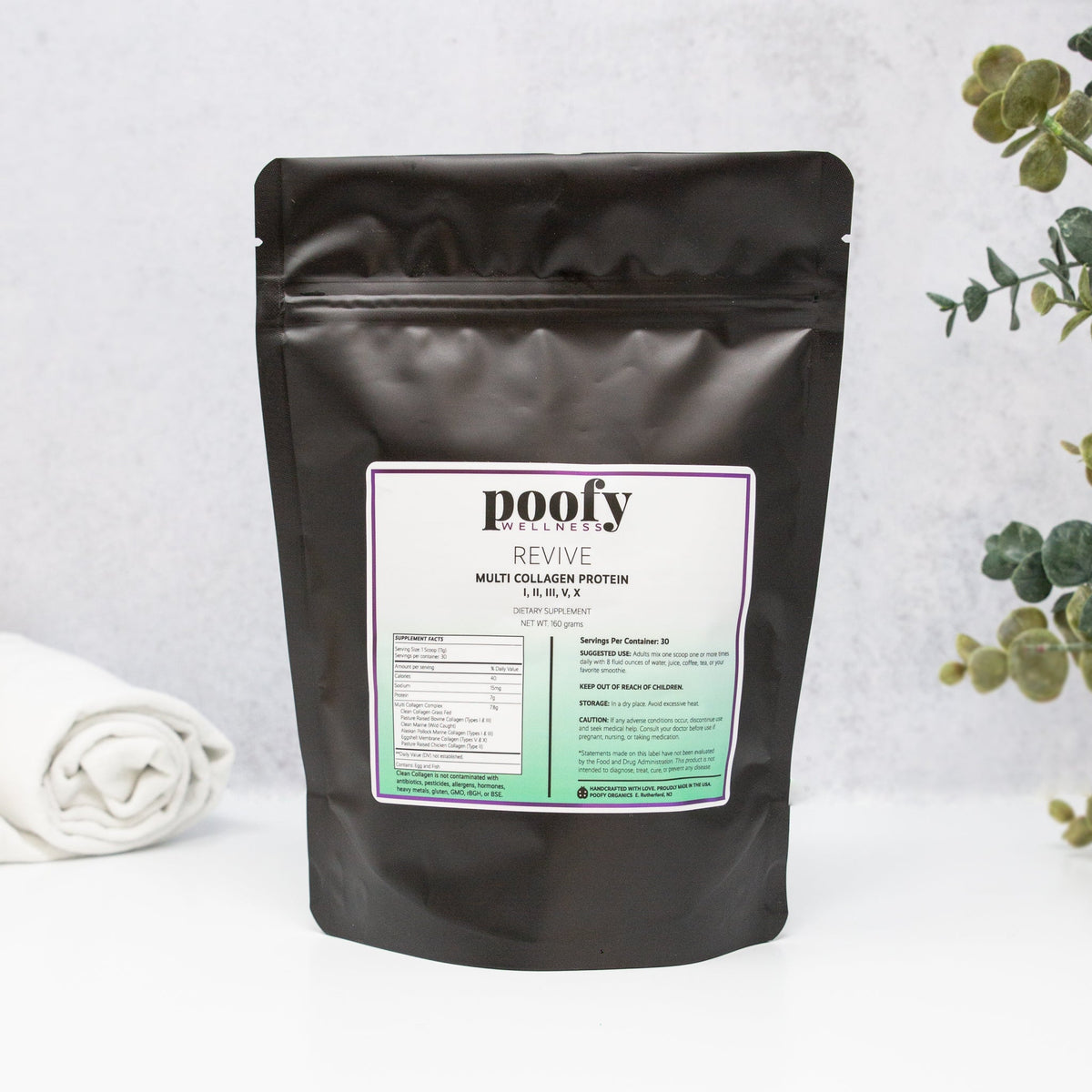 Poofy Organics Revive Multi Collagen Protein Powder – front product view