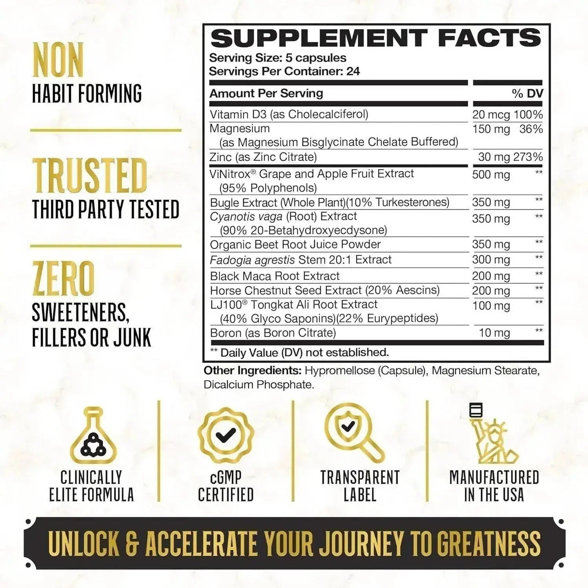King Maker 13-in-1 Men's Supplement with Tongkat Ali, 120 Capsules – alternate view 4