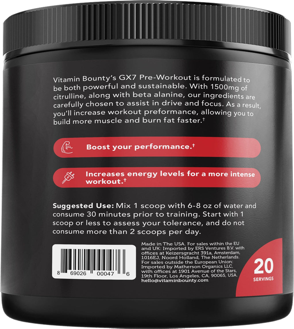 Vitamin Bounty GX7 Pre-Workout - Watermelon – alternate view 3