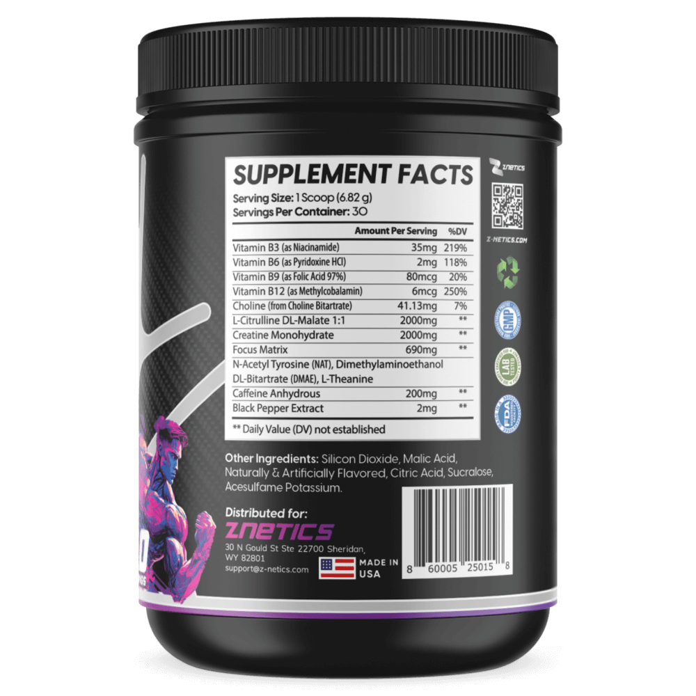 Znetics ONE ZTRIKE Pre-Workout – Fruit Punch – alternate view 3
